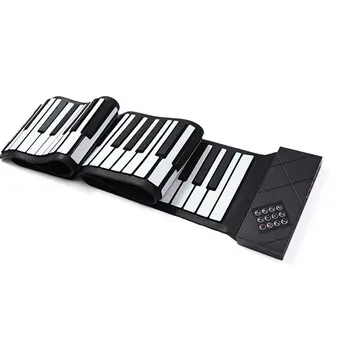 

Electric Roll Piano Portable Folding 88 Key Flexible Soft Silicone Electronic Music Keyboard Piano Usb Speaker
