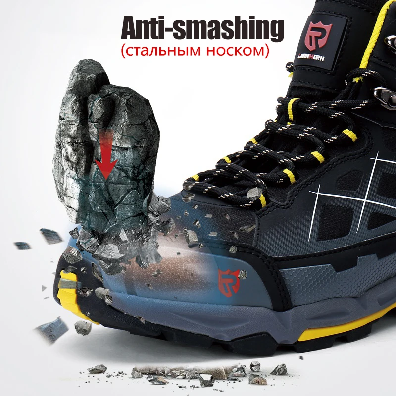 LARNMERN – chaussures de sécurité pour hommes, baskets de travail légères  et respirantes avec embout en acier - AliExpress