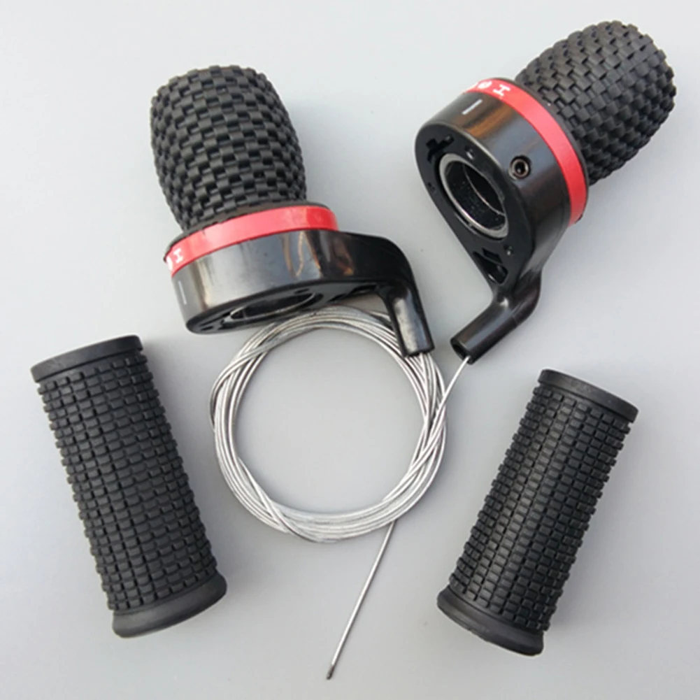 Велосипедный велосипед 18/21 скорость Twist gear Shifter Grips набор кабелей износостойкий велосипедный регулятор скорости черный