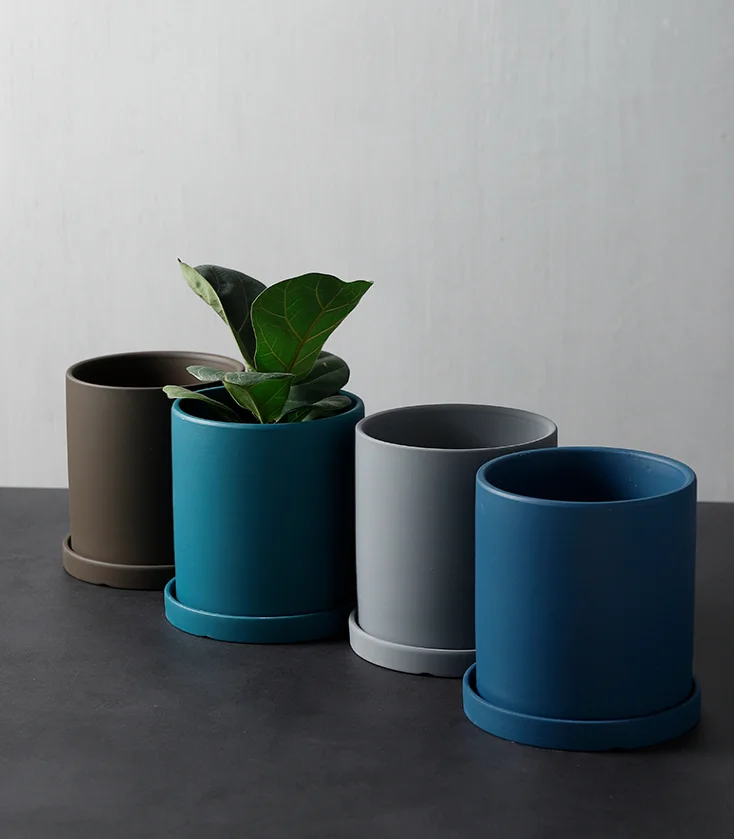 POT DE FLEUR,I11X11CMPot de fleurs en céramique cylindrique de