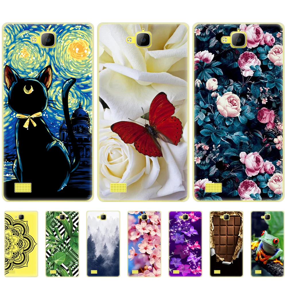 Чехол для телефона huawei honor 3c Мягкий ТПУ силиконовый чехол задней панели 360