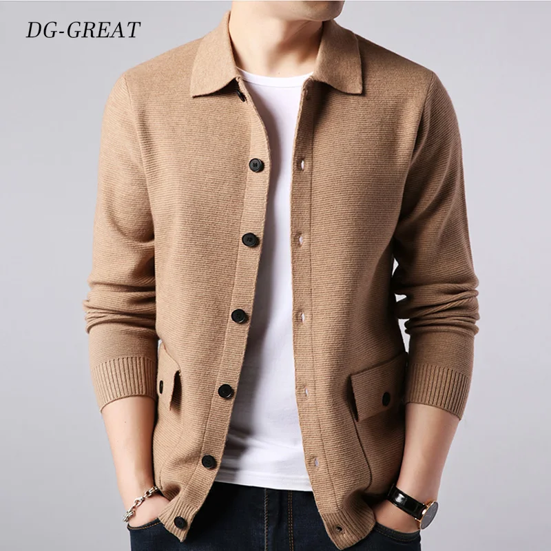 

2019 Men's Cardigan Sweater Medium Length Autumn Winter Korean Version Loose Sweater Coat Men Handsome Large Size Trend Outwear