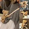 New Cute Bear Women Girls Cute Smile Bear Soft Plush Doll Cross-Body Mini Messenger Bag Children Adorable Mini Bear Bags Gifts ► Photo 1/6