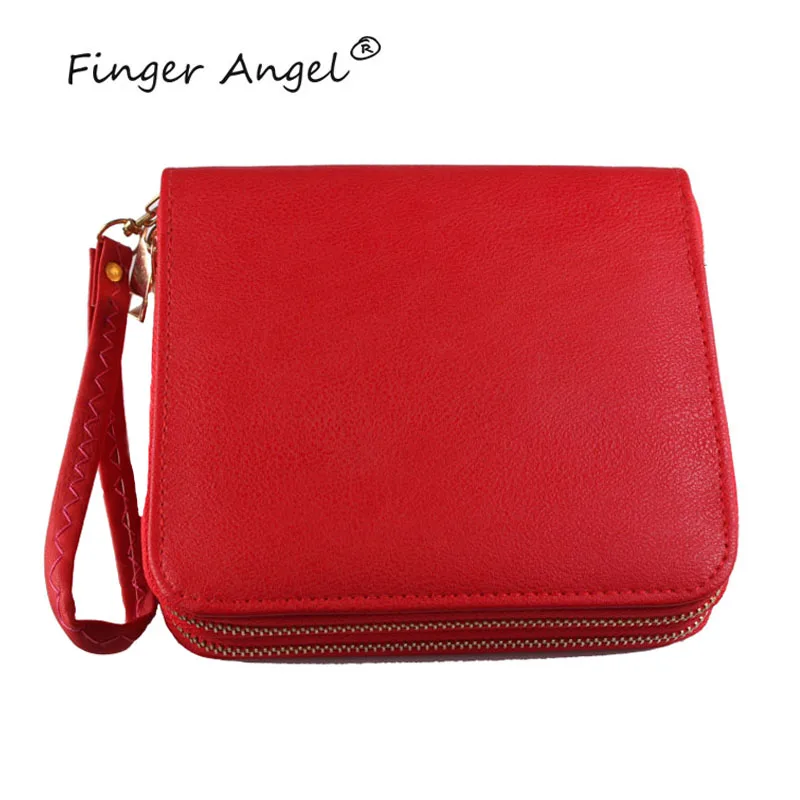 Günstig Finger Engel 192 Slots 6 Farben Nail art Stanzen Platten Doppel reißverschluss Fällen Nagel Schablone Halter Maniküre Vorlage Oragnizer