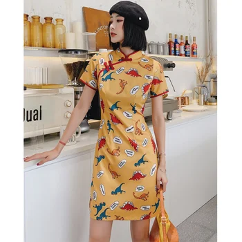 

2020 chinese dress vintage chinese style cheongsam arrival women's satin qipao party dress mujer vestidos chinese dress qipao
