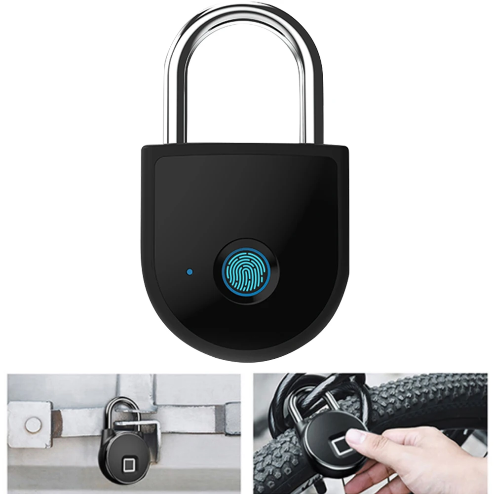 

Practical Home Security Keyless Smart Touch Door Lock Padlock Quick Unlock Fingerprint Password Zinc Alloy Indoor Rechargeable