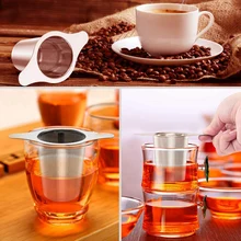 Чайный заварочный инструмент, 2 чайных фильтра с длинной ручкой из нержавеющей стали с крышкой и двойными ручками, большая емкость для зернистого чая