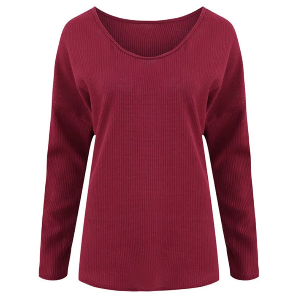 TELOTUNY/распродажа, осенне-зимний женский свитер, модный однотонный вязаный свитер с длинными рукавами и v-образным вырезом, пуловеры, свитера, топы L0801