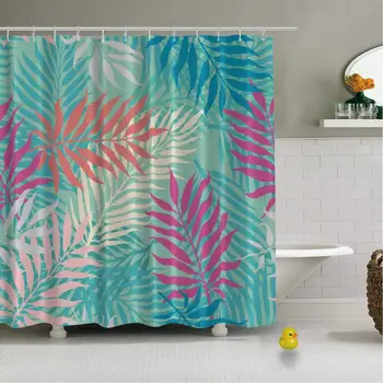

Decorative Colorful Palm Tree Foliage Tropical Vector Various Shower Curtain for Bathroom,72''L x 72''W