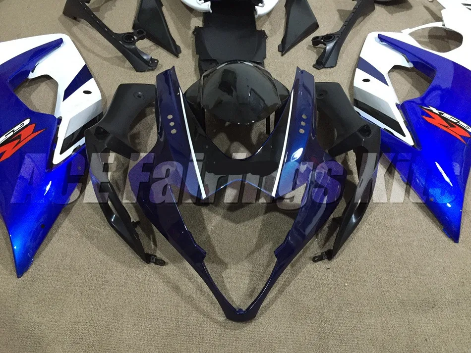 Мотоциклы Полный обтекатели подходит для Suzuki GSXR1000 K5 2005 2006 GSXR-1000 05 06 ABS пластик инъекции холодный белый синий