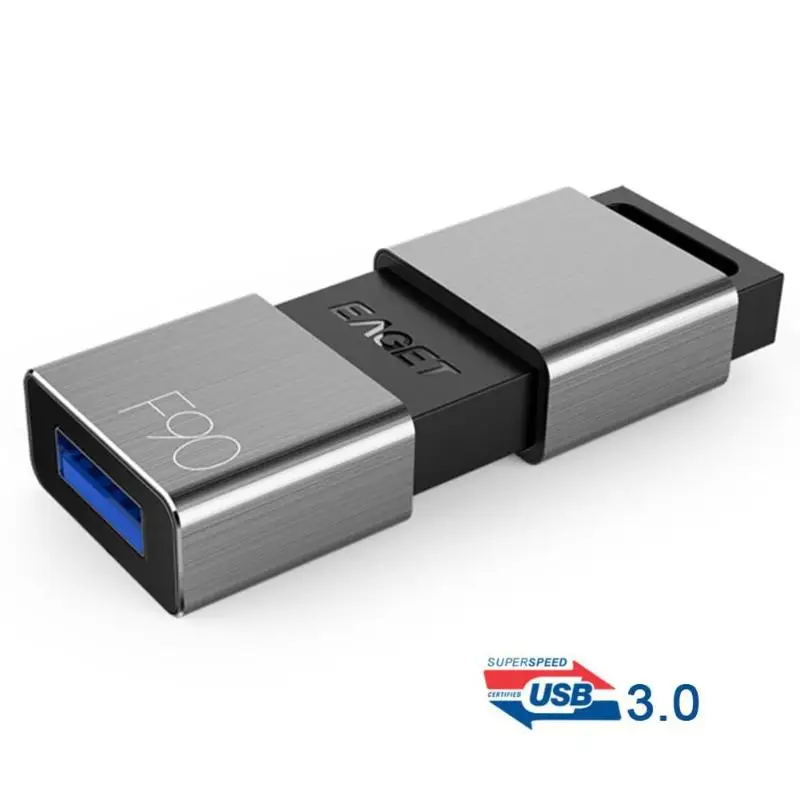 EAGET F90 Портативный Бизнес металлический USB 3,0 U диск в коробке sub Флеш накопитель 16/32/64/128/256 gb Оперативная память данных внешнее запоминающее устройство ручка