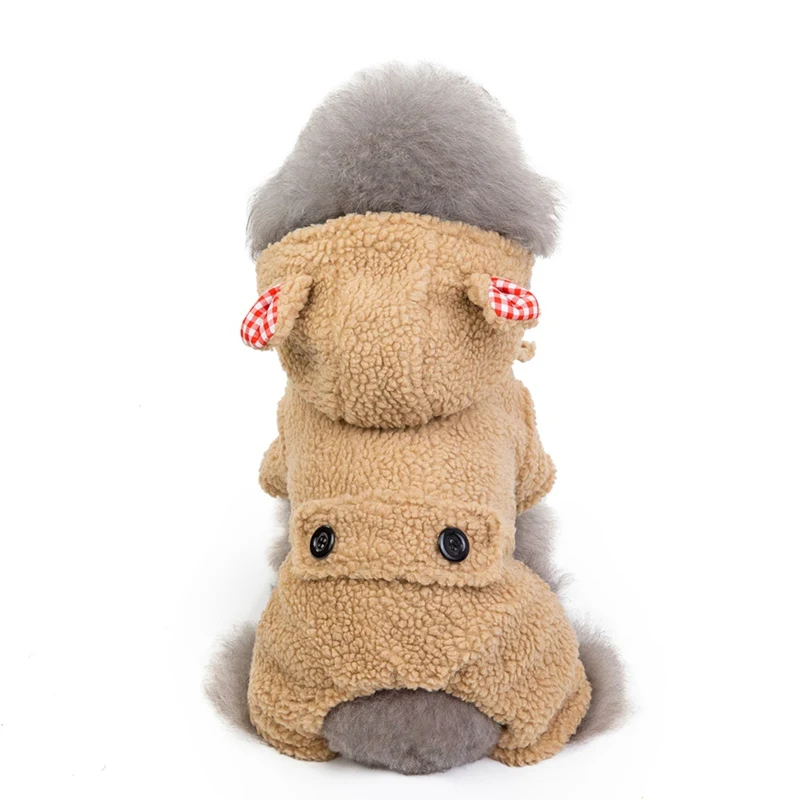 Pet 4-legged утолщение теплое пальто Одежда для собак милый теплый комбинезон для щенка наряд для чихуахуа Костюм Для Пуделя