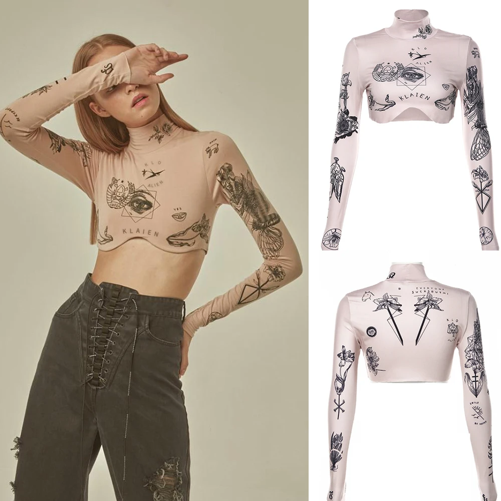 

2020 Newly Fashion Print Sexy Tops Women Trendy Spring Streetwear Club Party Outfits Casual Female Clothing Wholesale