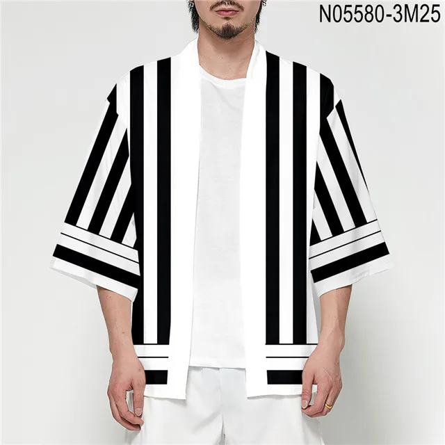 hf-400 Demon Slayer Kimetsu no Yaiba 3D печать японского Аниме кимоно Haori Yukata Косплей женщин/мужчин лето Повседневная крутая уличная одежда - Цвет: hf-400