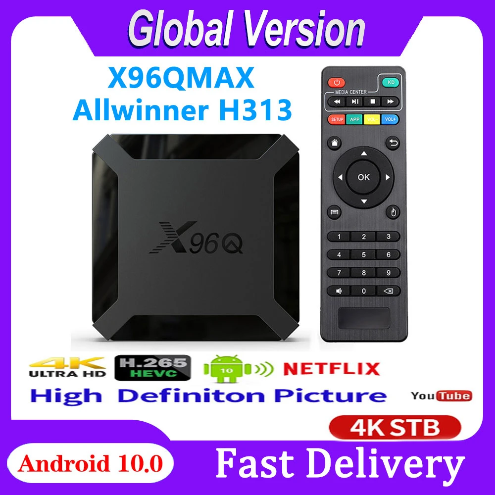 X96QMAX Allwinner H313 Smart TV BOX Android 10 0 четырехъядерный процессор 2 Гб 16 4K Youtube Netflix Media Player VS X96