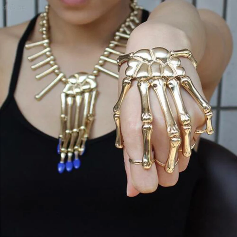 Модный креативный браслет на Хэллоуин с черепом и костями эластичный скелетом +