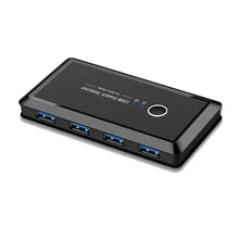 USB Переключатель Селектор 2 компьютеры обмен 4 USB 3,0 для мыши Клавиатура Сканер Принтер