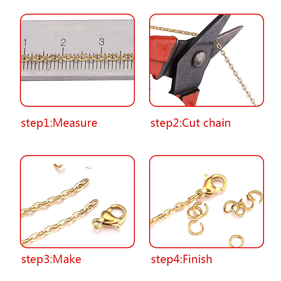 Kit Creazione Gioielli 120 Pezzi | Estremità A Nastro, Fermagli, Anelli | Acciaio Inossidabile E Oro