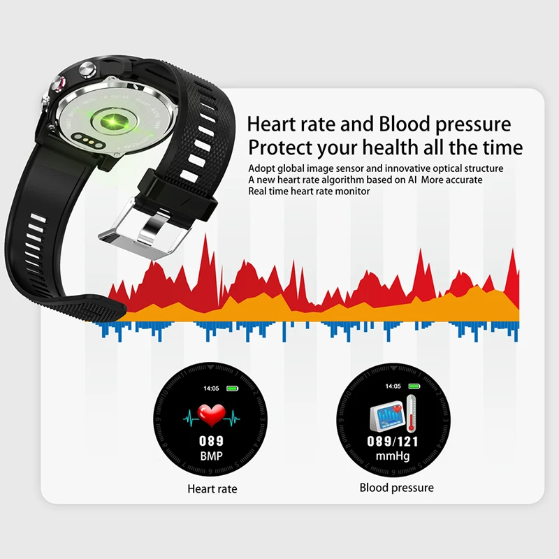 ESEED S10 Smart Watch men 1.3 inch screen IP68 Waterproof Bluetooth 4.2 Smartwatch Heart Rate Sport metal band Watch for Android