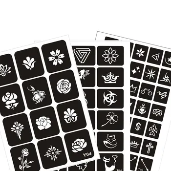 

Dynamic Black300 Pcs Tattoo Stencil Set Body Art Temporary Glitter Airbrush Henna Tattoo Templates Tattoo Stencil
