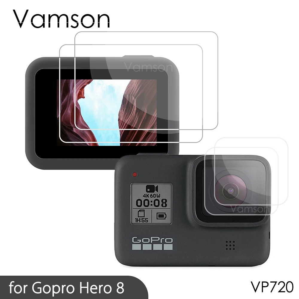 Защитный экран Vamson для GoPro Hero 8 Black аксессуары защитная пленка закаленное стекло