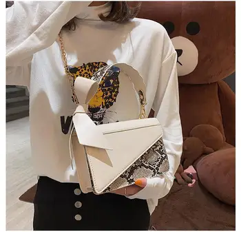 

Luxury HandbagIimitation Snakeskin Pattern Shoulder Bag For Women 2020 Fashion Stitching Leather Bag Female Bag Sac A Main