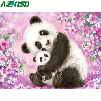 

AZQSD Diamond Painting Panda Cross Stitch 5d Diy Diamond Embroidery Animal Rhinestones Home Decor Needlework Gift