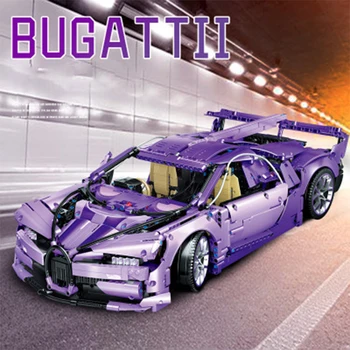 

2020 new Technic super racing sport Car moc mini purple Bugatti Chiron Model Building Blocks Bricks Kids Christmas Car Gifts