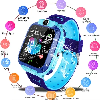 

With Camera Anti-Lost Kids Smart Watch Life Waterproof LSB Base Station Positioning Tracker S0S SIM Call Smart Watchs