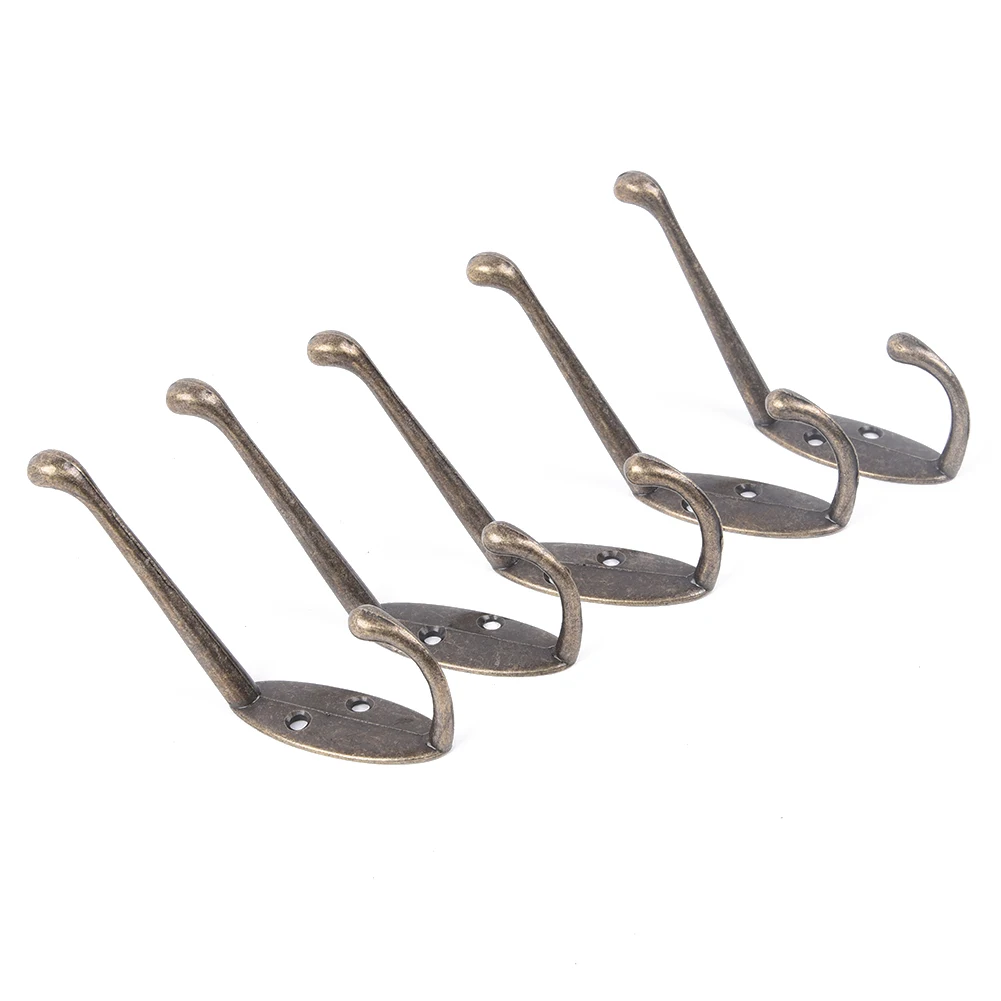 5 шт./компл. Ретро винтажный стиль двойной крючок для пальто вешалка двери шляпы