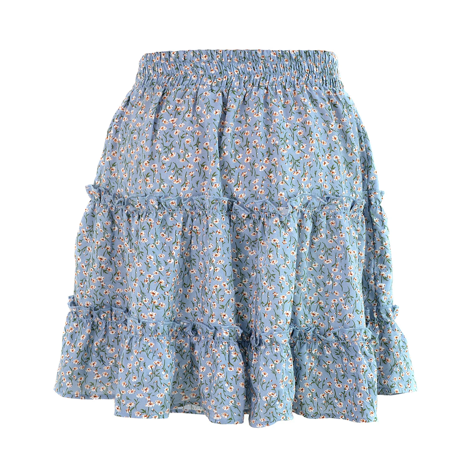 2020 Sexy Fashion Women New High Waist Frills Skirt for Women Broken Flower Half-length Skirt Printed Beach A Short Mini Skirts