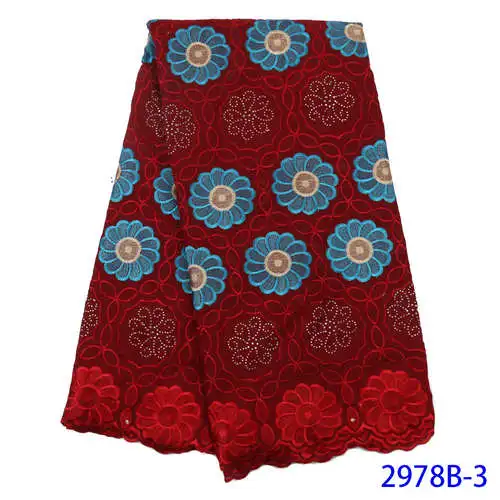 NIAI Высокое качество хлопок швейцарская вуаль кружева в швейцарском стиле стиль африканская нигерийская кружевная ткань для женщин XY2978B-7 - Цвет: picture 3