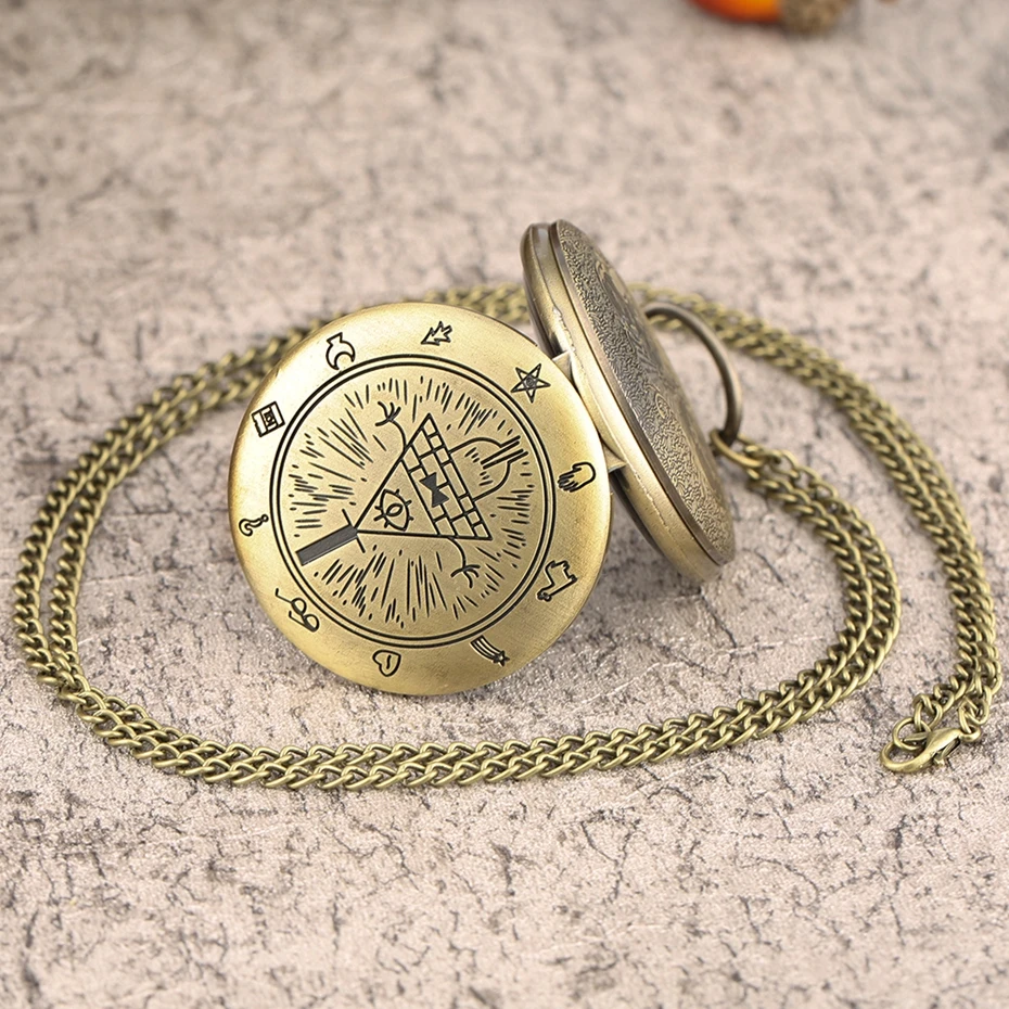 Кварцевые карманные часы Eye of Providence странные городские треугольные Devil подвеска