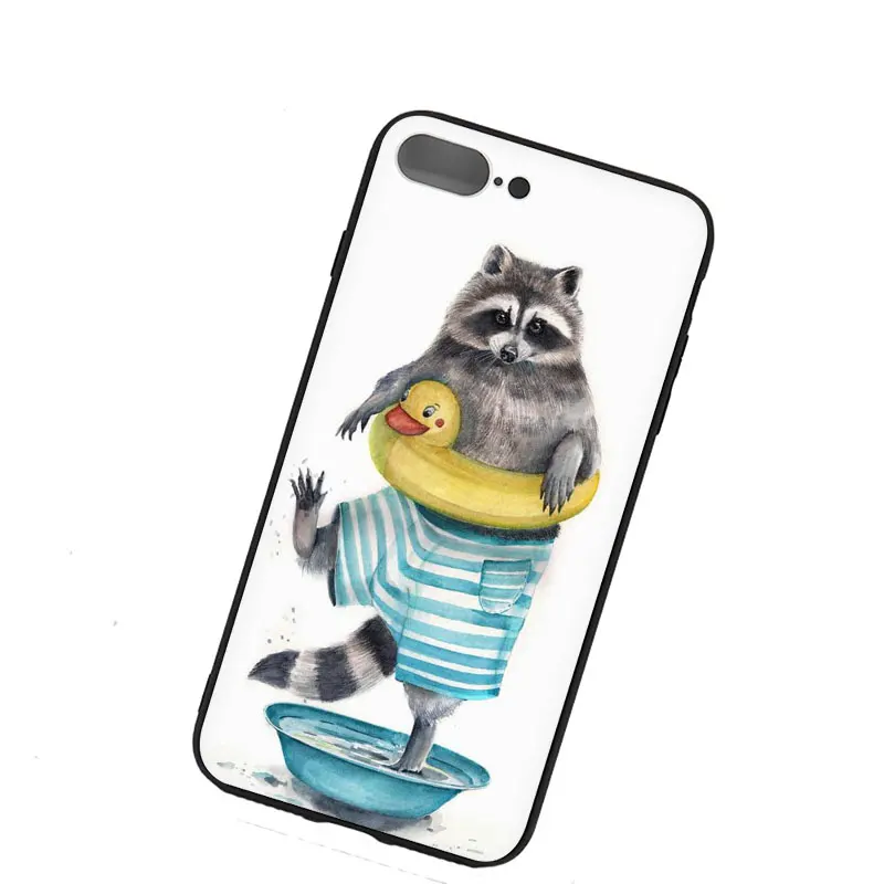 Уникальный мягкий ТПУ чехол для телефона с енотом для iPhone 11 Pro 5 5S 6 6s 7 8 Plus X XR XS MAX