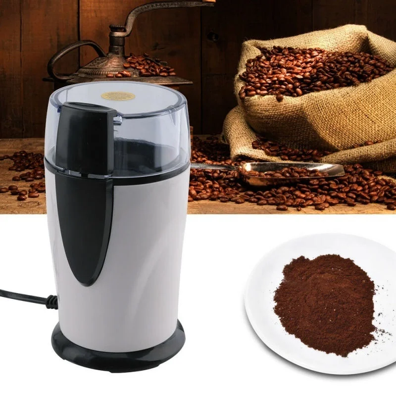 

1PC Multifunctional Electric Coffee Spice Beans Grinder Maker for Home Kitchen Grinding (Silver, US Plug)