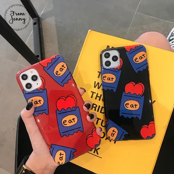 

From Jenny Glossy text love for iPhone 11 Pro x xr xs max 7 8 Plus solid color simple mobile phone protection soft shell