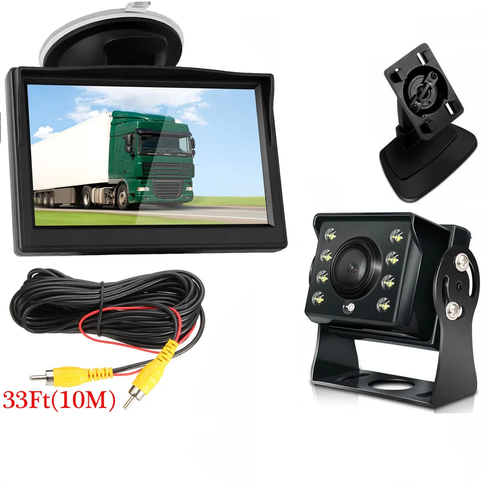 

Car Rear View Camera Wide Degree 5" TFT LCD Color Display Monitor + Waterproof Night Vision Reversing Backup Camera