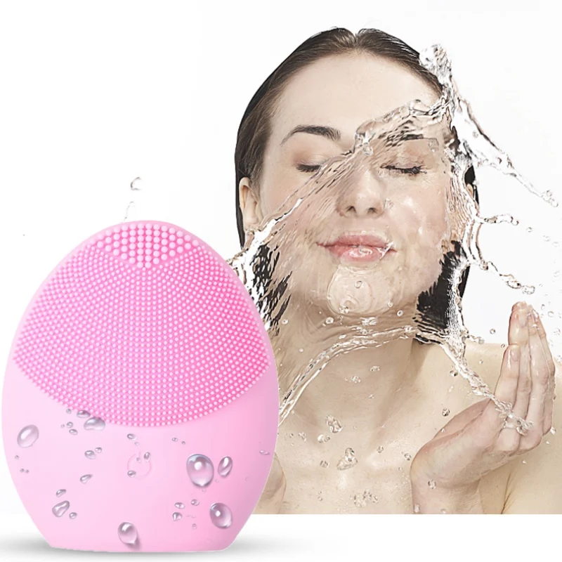 Высококачественная Очищающая щетка для лица, звуковая вибрация, очиститель для лица, силиконовая Глубокая очистка пор, Электрический водонепроницаемый массаж