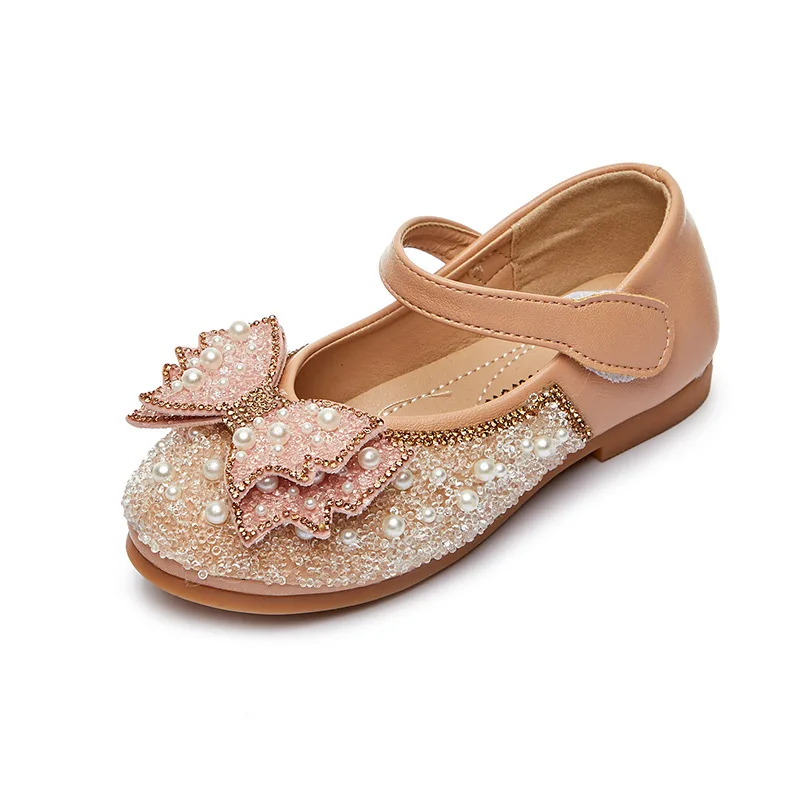 

Туфли Prewalker для маленьких девочек на свадьбу, вечеринку, детские танцевальные представления, обувь принцессы со стразами и кристаллами, детская кожаная обувь