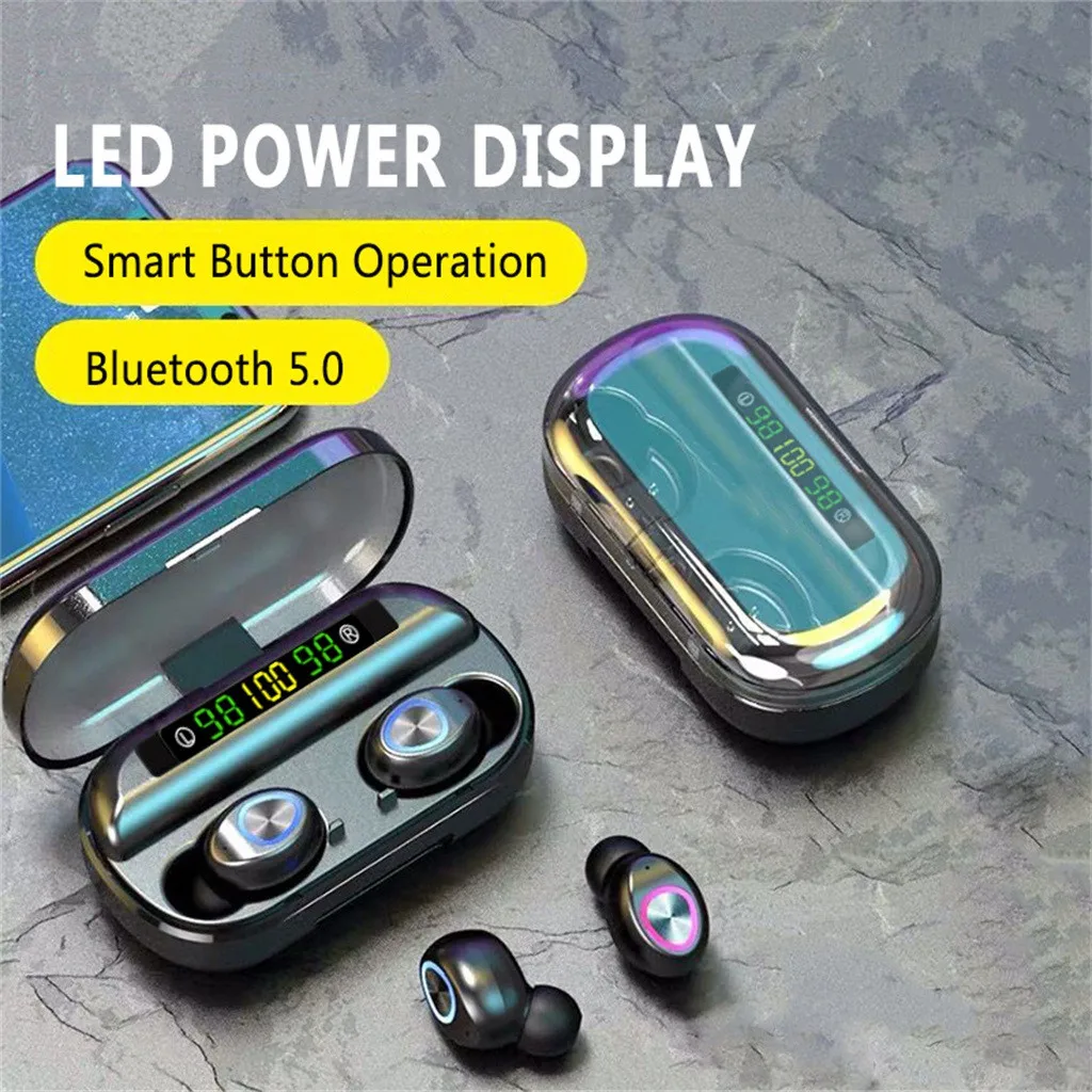 Ouhaobin BT5.0 Bluetooth стерео наушники беспроводные HIFI водонепроницаемые спортивные наушники гарнитура с зарядным устройством 1125#2