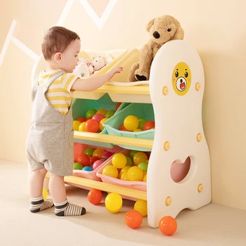 

Storage Rack Children's Toy Organizer Storage Rack Plastic Box Large Capacity Shelf Bookcase Bold Hold Toys for Children