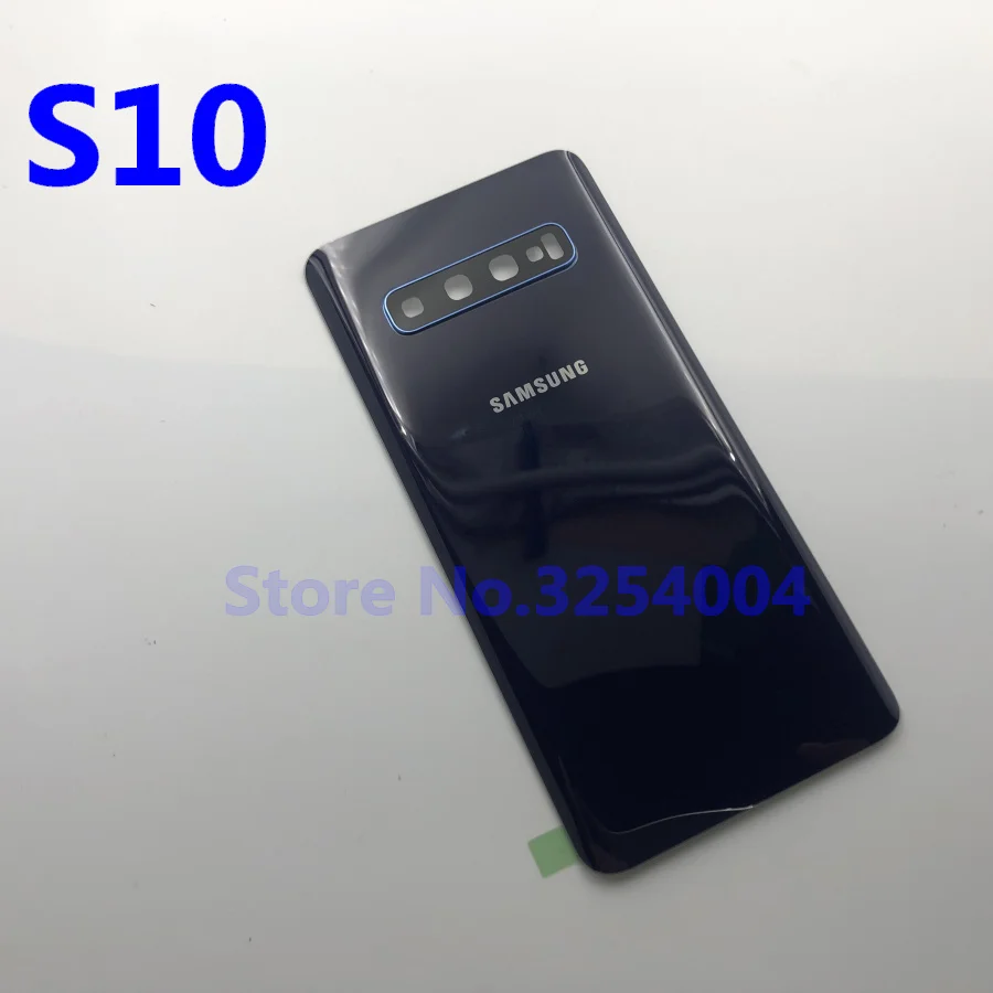 S10 blue Запасное стекло для samsung Galaxy S10 S10e S10 Plus S10+ крышка для батареи задняя дверь корпус чехол для камеры стеклянная рамка для объектива - Цвет: S10 blue