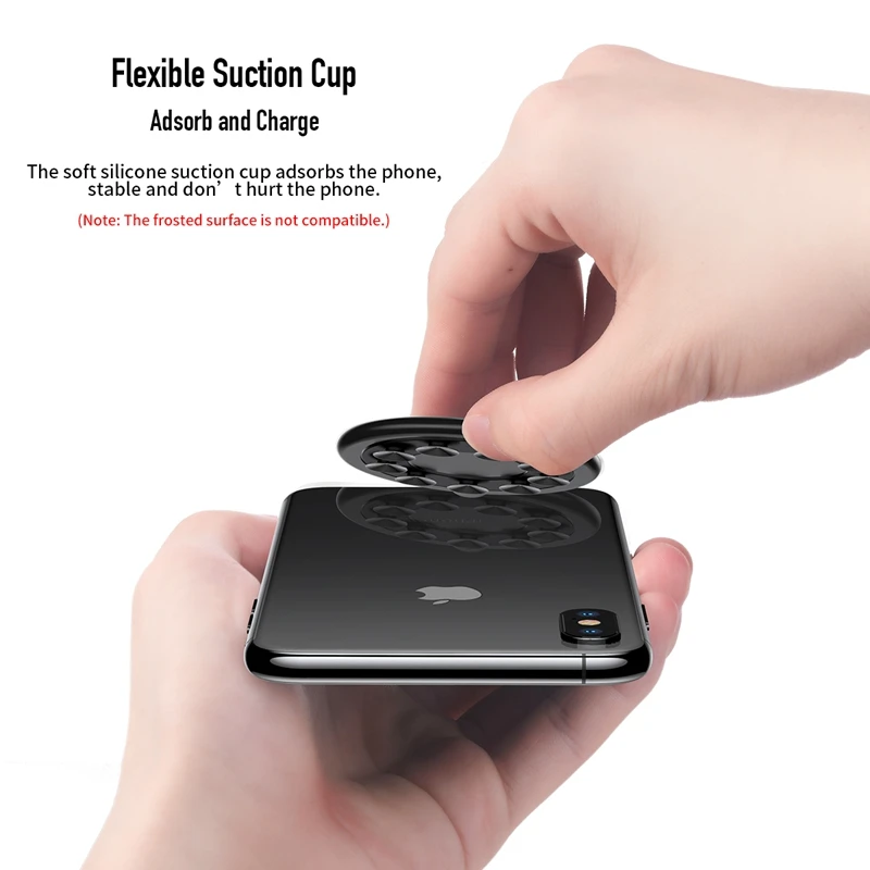 ROCK Saugnapf Qi Drahtlose Ladegerät Tragbare 10W Schnelle Lade Wirless Lade Pad für iPhone Xs Max