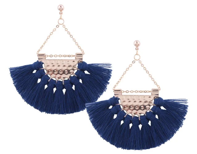 E0344 light blue Модные веерообразные серьги Tassu, популярные трендовые уличные серьги - Окраска металла: E0344 light blue