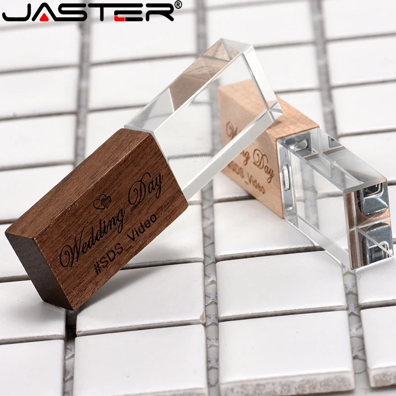 JASTER Пользовательский логотип стильный деревянный Кристалл креативный USB