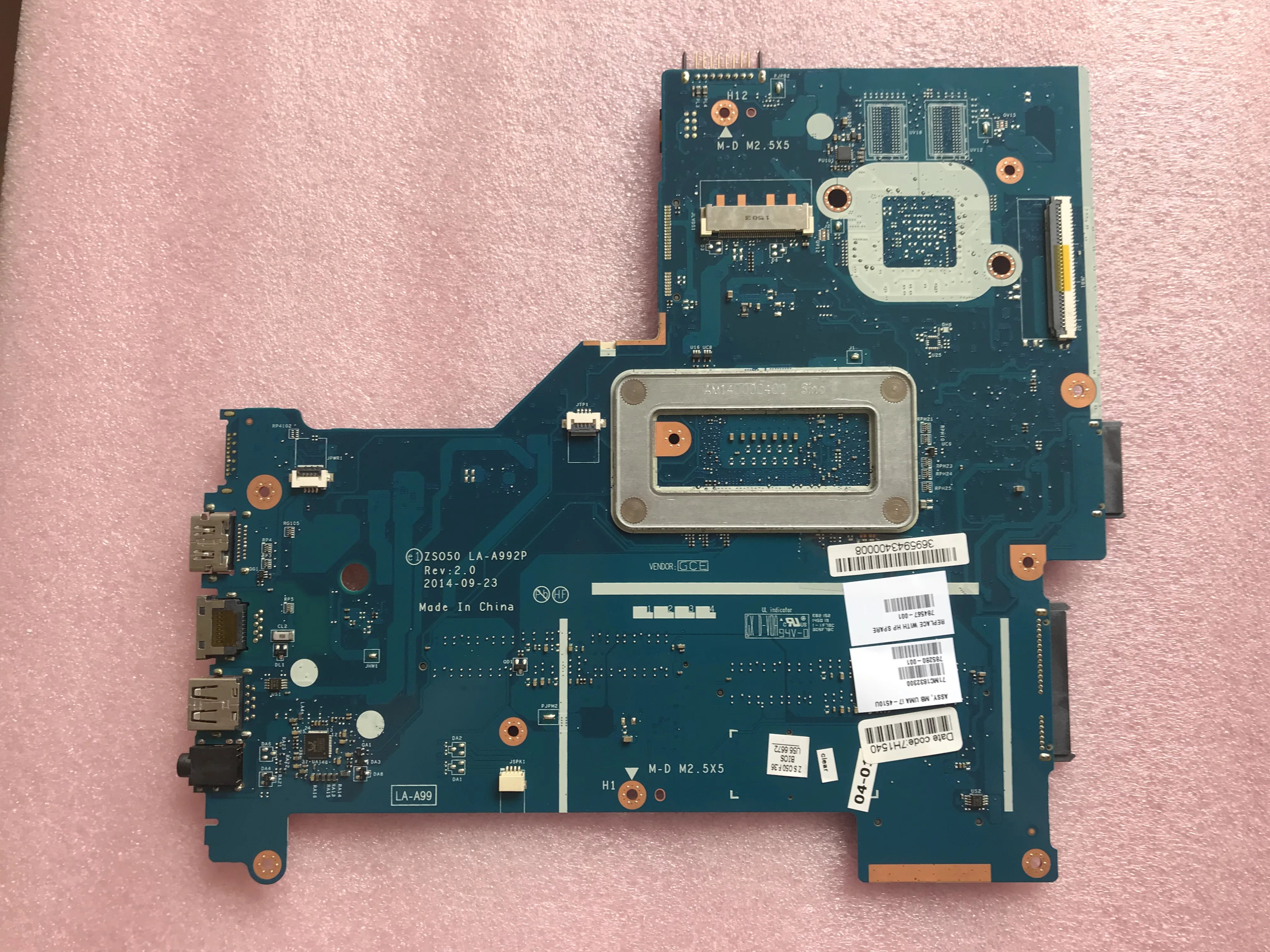 Vieruodis для hp PAVILION 15-R материнская плата для ноутбука с I7-4510U процессором ZSO50 LA-A992P DDR3L 784567-501 784567-001 интегрированная графика