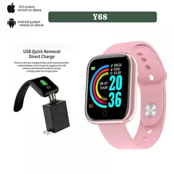

Men's Watch Y68 Smart Bracelet with Sleep Heart Rate Calorie Monitor Fitness Tracker Alarm Clock for Men and Women Watches
