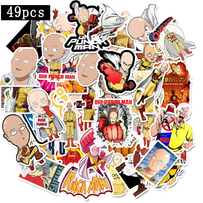 49 шт/лот японский аниме ONE PUNCH-MAN стикер s для автомобиля ноутбук телефон скейтборд мотоцикл велосипед стикер с рисунком из мультфильма F4