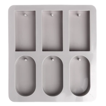 

1PC 6-Cavity Round Rectangle Aromatherapy Wax Candle Plaster Epoxy Soap Silicone Mold