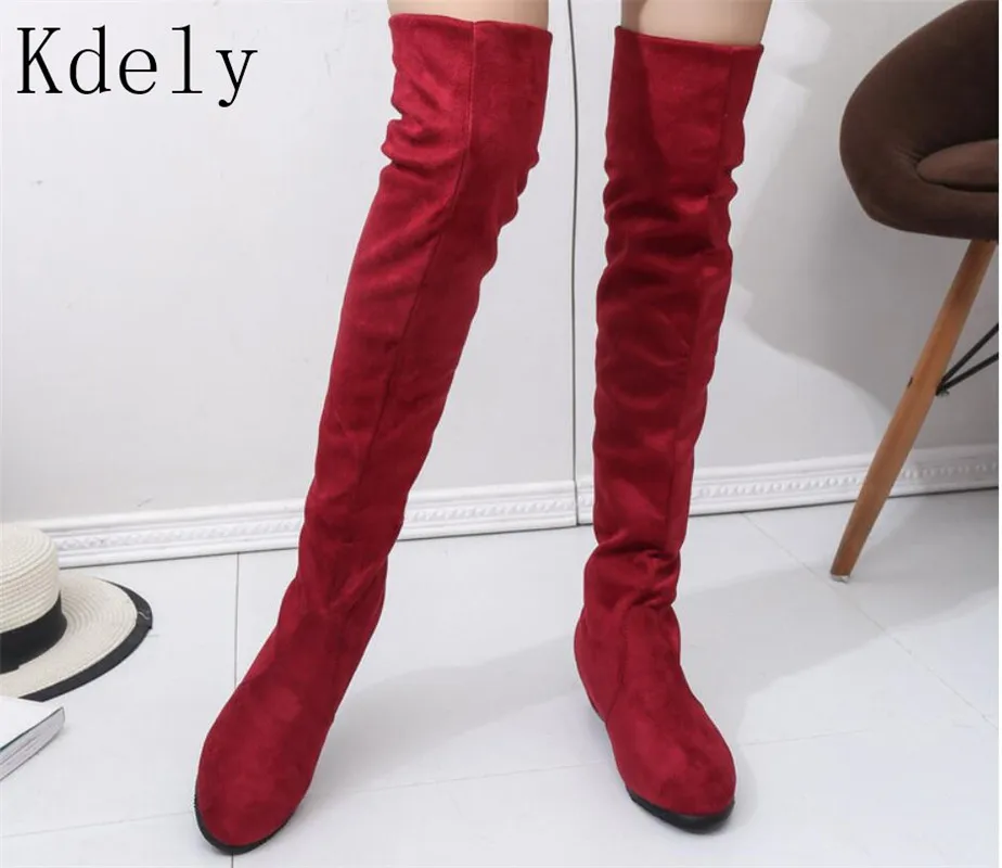 

Slim Boots Sexy Over The Knee High Suede Women Snow Boots Women's Fashion Winter Thigh High Boots Shoes Woman Botas Mujer Plus 4